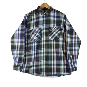 FIVE BROTHER Plaid Flannel Shirt XL Tall Men Long Sleeve Button Up Cotton